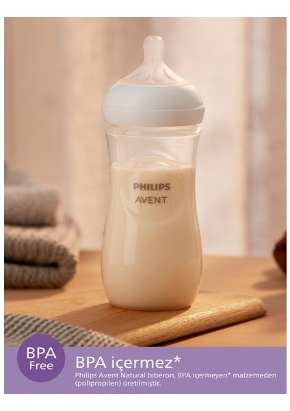 Philips Avent Natural Response Pp Biberon, 330ML, 3+ Ay,doğal Tepkili Biberon Emziği, SCY906/01 (Yurt Dışından)