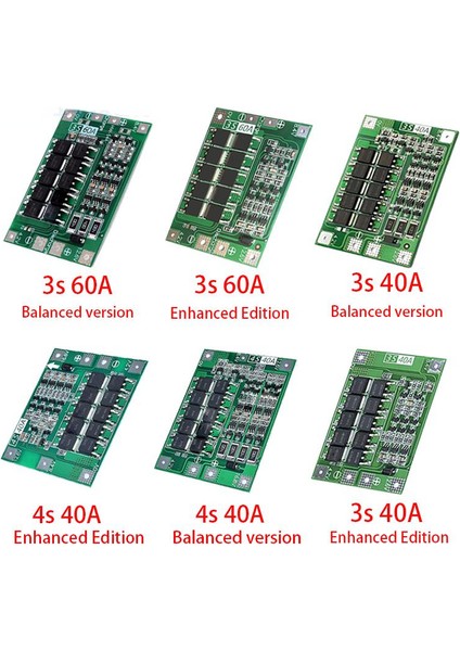 3s/4s 40A 60A Li-Ion Lityum Pil Şarj Cihazı Koruma Levhası 18650 Bms Matkap Motoru Için 11.1V 12.6V/14.8V 16.8V Geliştirme/denge (Yurt Dışından)