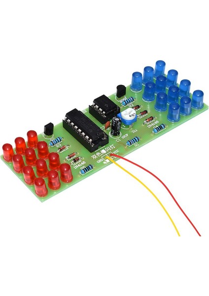 NE555 CD4017 Ic LED Elektronik Işıklar Kitleri Kırmızı Mavi Çift Renkli Dıy Kiti Strobe Elektronik Takım Elbise Yanıp Sönen Işıklar Bileşenleri Dıy (Yurt Dışından)