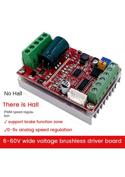 6-60V Bldc Üç Fazlı Dc Fırçasız Motor Kontrol Cihazı 400W Pwm Salonu Motor Kontrol Sürücü Kartı (Salonlu) (Yurt Dışından)