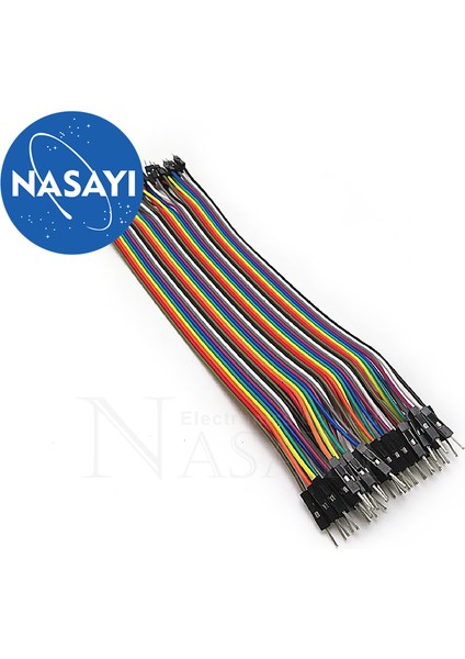 40P Renkli Dupont Hattı 1p'den 1p'ye Hat Uzunluğu 20CM Bir Sıra 40 Erkekten Dişiye Renkli Kablo (Yurt Dışından)