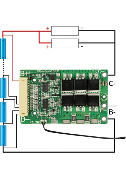 Lityum Pil Dengeli Bms 13S 48V 18650 Paket Şarj Pcb PCM,15A (Yurt Dışından)