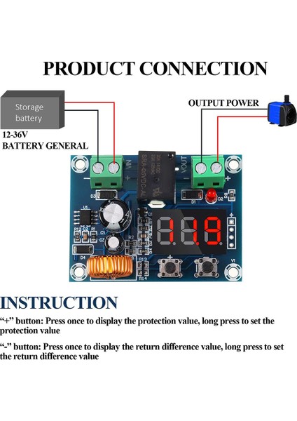 2 Adet Dc 12V-36V Gerilim Koruma Modülü Dijital Alçak Gerilim Koruyucusu Deşarj Koruma Modülü Üzerinden Bağlantı Kes (Yurt Dışından)