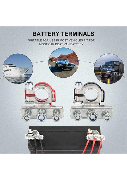 Araç Akü Terminal Konnektörü Akü Kelepçesi Konnektör Terminal Konnektörü Arabalar Tekneler Kamyonlar Için Uygun (Yurt Dışından)