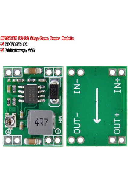 5 Adet Güç Modülü Ayarlanabilir MP1584EN Dc Dc 3A Güç Adım Aşağı Azalan Çıkış Modülü 12 V9V5V3 LM2596 24V (Yurt Dışından)