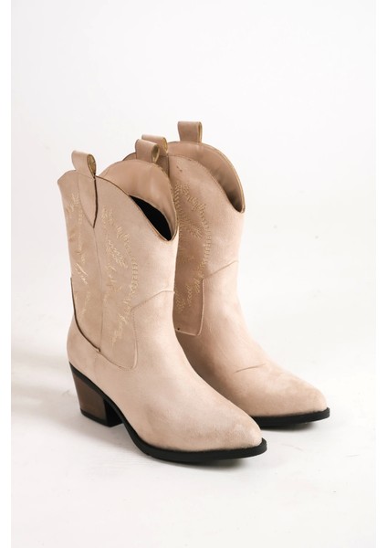 Bertha Yeni Sezon Bej Süet Kovboy Bot
