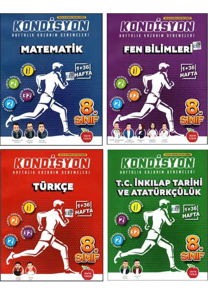 8. Sınıf LGS Matematik - Fen Bilimleri - Türkçe - T.C. İnkılap Tarihi ve Atatürkçülük Kondisyon Denemeleri 4 Kitap