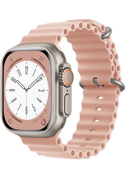 Apple Watch Ultra 2 49MM Için Oluklu Ocean Silikon Kordon Kayış - FC007