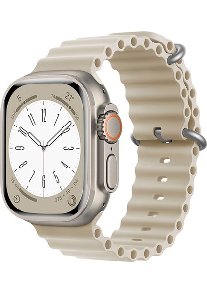 Apple Watch Ultra 2 49MM Için Oluklu Ocean Silikon Kordon Kayış - FC007