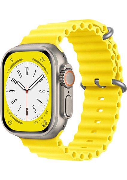 Apple Watch Ultra 2 49MM Için Oluklu Ocean Silikon Kordon Kayış - FC007