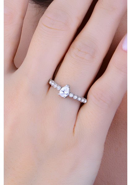 Kadın 925 Ayar Gümüş Tam Tur Damla Salkım Su Yolu Set indirimleri