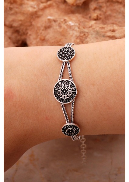 Anadolu Motifli Elişi Hasır Elişi Oksitli Gümüş Bileklik 4433 fiyatları
