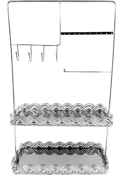 Takı, Makyaj Düzenleyici Organizer 2 Katlı Camlı Stant