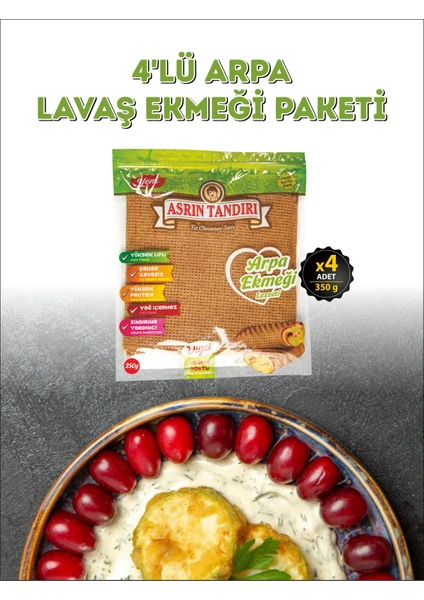 Asrın Tandırı Ekşi Mayalı Arpa Lavaş Tandır Ekmeği 4 x 340 gr