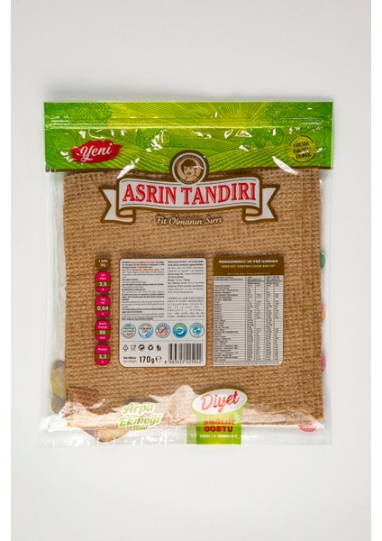 Asrın Tandırı Ekşi Mayalı Arpa Lavaş Tandır Ekmeği 4 x 340 gr