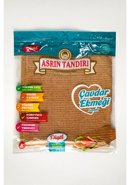 Asrın Tandırı Ekşi Mayalı Çavdar Lavaş Tandır Ekmeği 4 x 340 gr