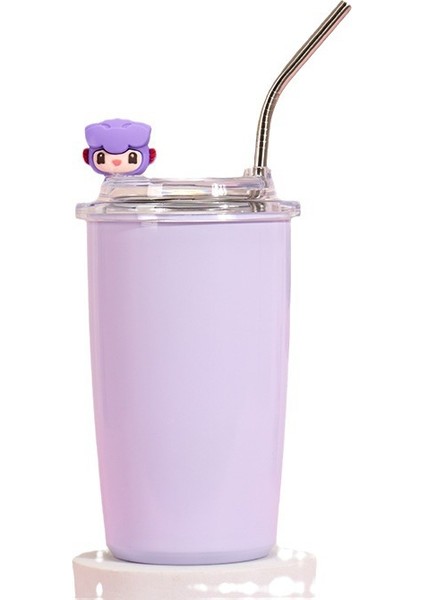 Paslanmaz Çelik Termos Bardak, Açık Taşınabilir Bardak, 20OZ Düz Samanlı Su Bardağı (Yurt Dışından)