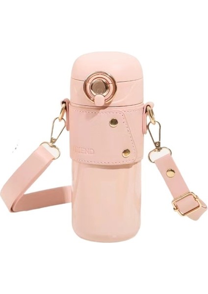 Bayanlar Ofis Termos Yeni Sevimli Kız Pipetli Crossbody Su Bardağı (Yurt Dışından)