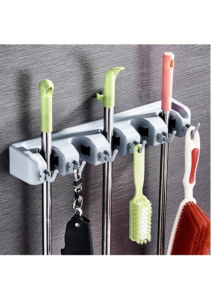 Three Beans Mutfak Organizatör Mop Tutucu 5position Fırçası Süpürge Askı Depolama Raf Ev Paspas Fırça Askı Mutfak Gadget'ları | Depolama Tutucular ve Raflar (Yurt Dışından)