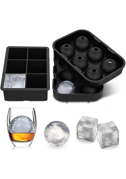 Winvik Buz Küpü Tepsileri Silikon (2 Set) Viski Buz Top Kalıbı, Kokteyller ve Bourbon Için Kare Büyük Buz Küpü Tepsisi (Yurt Dışından)