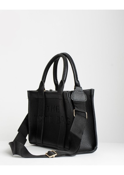 Kadın Siyah Çapraz Askılı Fermuarlı Tote Bag Omuz Çantası modelleri