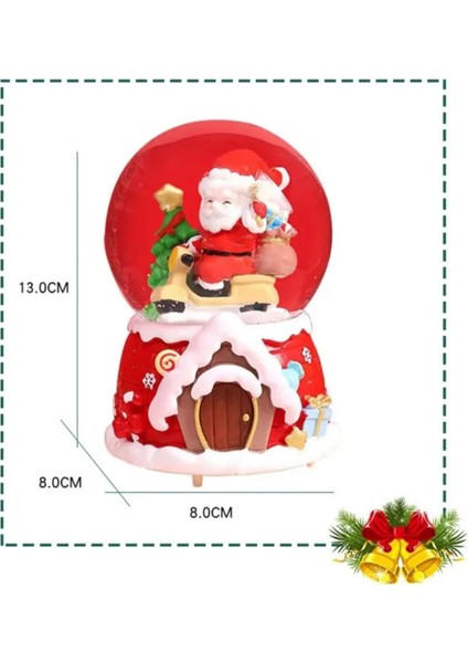 2024 Yılbaşı Noel Baba Tasarımlı 15CM Otomatik Kar Püskürtmeli Püskürtmeli Işıklı Müzikli Kar Küresi