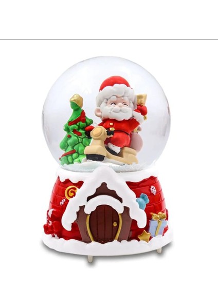 2024 Yılbaşı Noel Baba Tasarımlı 15CM Otomatik Kar Püskürtmeli Püskürtmeli Işıklı Müzikli Kar Küresi