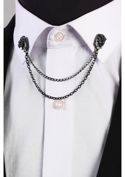 Aslan Gömlek Yaka İğnesi Siyah fiyatları