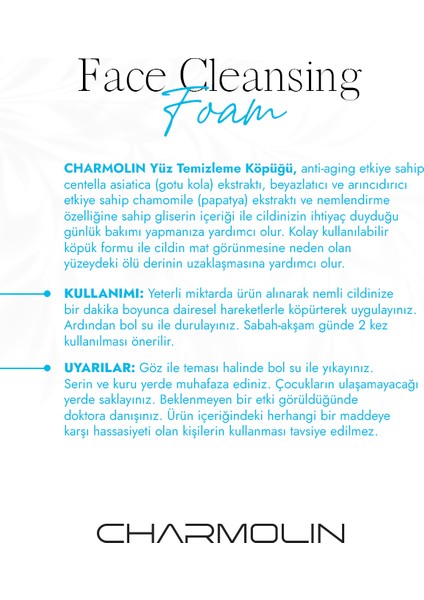 Face Cleansing Foam Parabensiz Yüz Yıkama Köpüğü 150ML