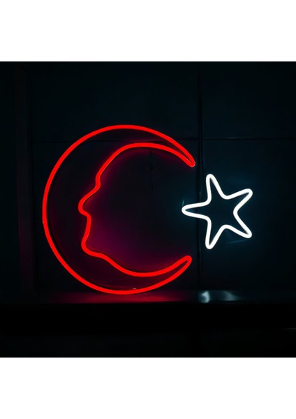 Ay Yıldız Neon LED Tabela (48x40)