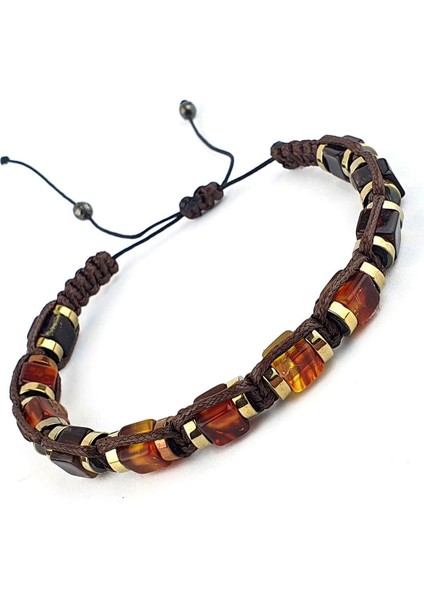 Damla Kaya Kehribar Şambala Erkek Bileklik