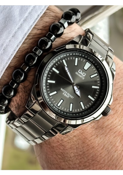 Marka Çelik Kordon, Su Geçirmez, 2 Yıl Garantili Gümüş Renk Erkek Kol Saati+Bileklik