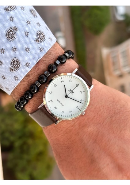 Marka Retro Kahverengi, 24 Ay Garantili, Su Geçirmez, Deri Kordon Erkek Kol Saati+Bileklik fiyatları