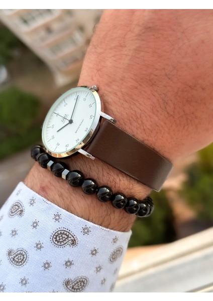 Marka Retro Kahverengi, 24 Ay Garantili, Su Geçirmez, Deri Kordon Erkek Kol Saati+Bileklik indirimleri