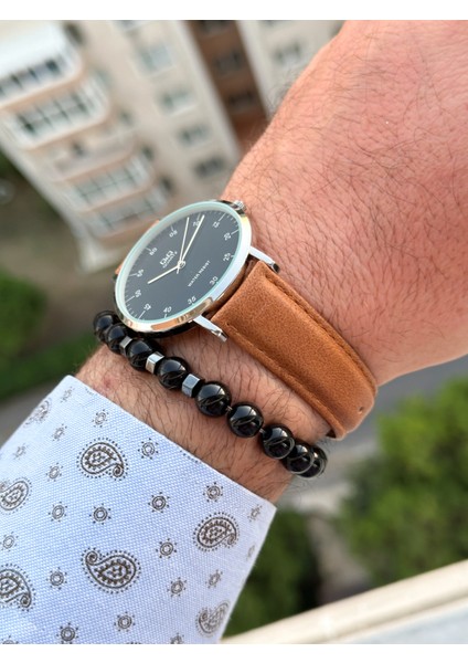 Marka Retro Taba Renk 24 Ay Garantili,su Geçirmez, Deri Kordon Erkek Kolsaati+Bileklik indirimleri