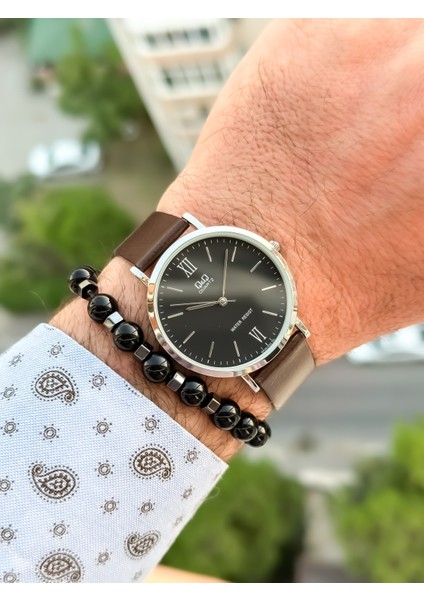 Retro Kahverengi 24 Ay Garantili,su Geçirmez, Deri Kordon Erkek Kolsaati+Bileklik fiyatları