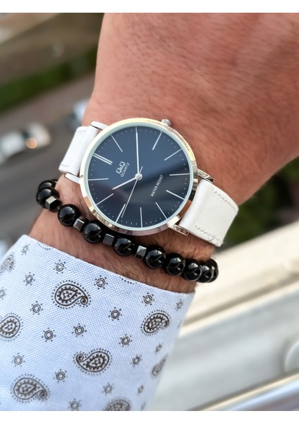 Marka Retro Beyaz Renk, 24 Ay Garantili, Su Geçirmez, Deri Kordon Erkek Kol Saati+Bileklik fiyatları