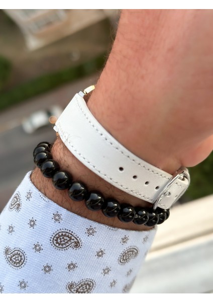 Marka Retro Beyaz Renk, 24 Ay Garantili, Su Geçirmez, Deri Kordon Erkek Kol Saati+Bileklik indirimleri