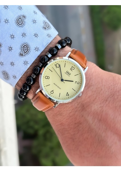 Marka Retro Taba Renk 24 Ay Garantili,su Geçirmez, Deri Kordon Erkek Kolsaati+Bileklik fiyatları