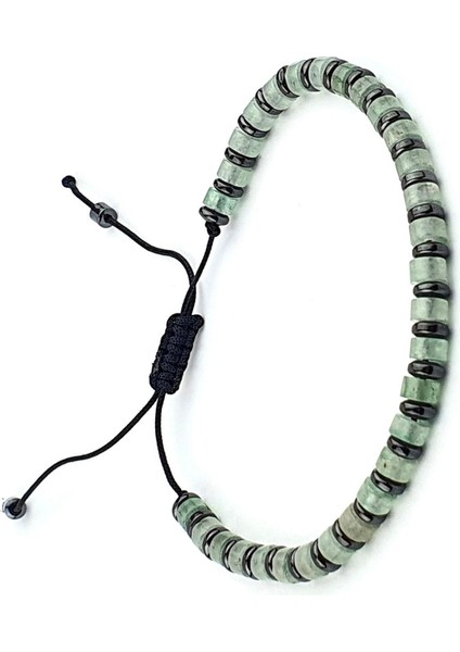 Yeşim ve Hematit Taşlı El Işi Tasarım Doğal Taş Bileklik