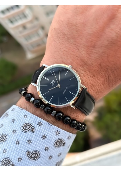Marka Retro Siyah Renk, 24 Ay Garantili, Su Geçirmez, Deri Kordon Erkek Kol Saati+Bileklik fiyatları