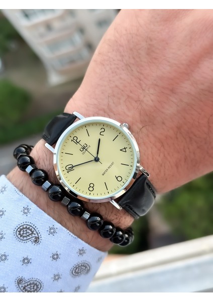 Marka Retro Siyah Renk 24 Ay Garantili,su Geçirmez, Deri Kordon Erkek Kol Saati+Bileklik fiyatları