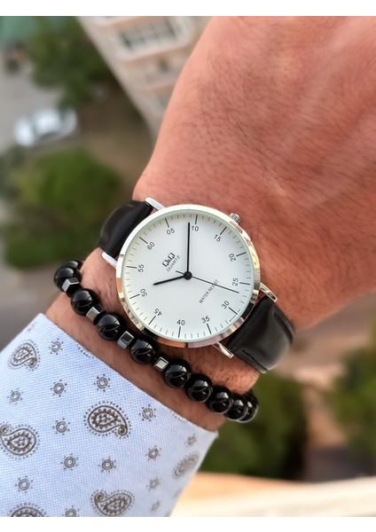 Marka Retro Siyah , 24 Ay Garantili, Su Geçirmez, Deri Kordon Erkek Kol Saati+Bileklik modelleri