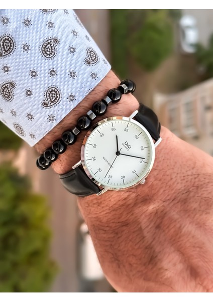 Marka Retro Siyah , 24 Ay Garantili, Su Geçirmez, Deri Kordon Erkek Kol Saati+Bileklik fırsatları