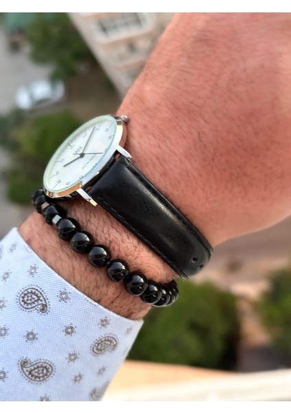 Marka Retro Siyah , 24 Ay Garantili, Su Geçirmez, Deri Kordon Erkek Kol Saati+Bileklik indirimleri