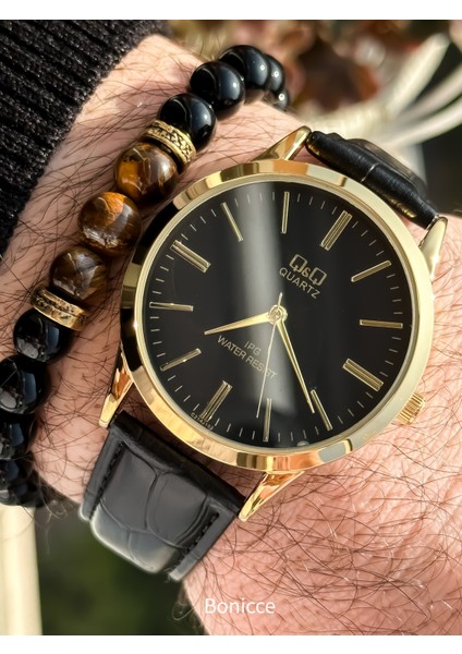 Marka Siyah Deri Kordon Su Geçirmez,2 Yıl Garantili, Rakamlı Kadran ,erkek Kol Saati+Bileklik modelleri