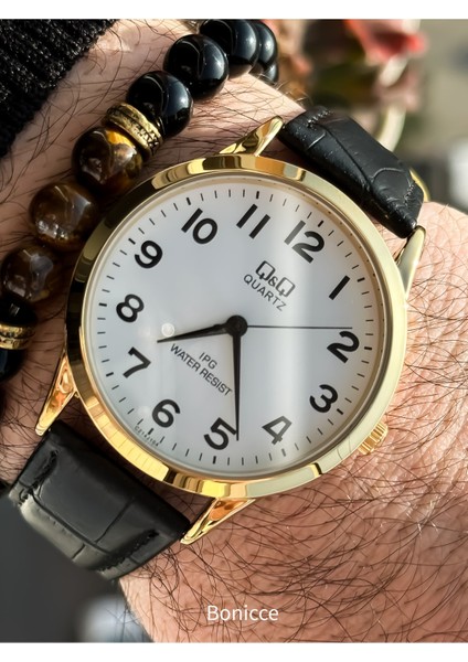 Marka Siyah Deri Kordon Su Geçirmez,2 Yıl Garantili ,erkek Kol Saati+Bileklik modelleri