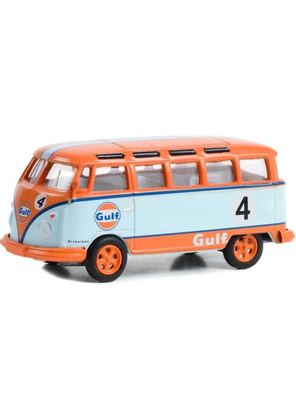 1:64 Club Vee-Dub Series 16 - 1964 Volkswagen Samba Bus - Gulf Oil Racing #4 Solid Pack 36070-B