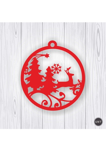 Ahşap Beyaz Yılbaşı Ağacı Süsleri ( 9 Lu Set)-1 Kırmızı fiyatları