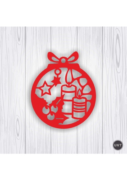 Ahşap Beyaz Yılbaşı Ağacı Süsleri ( 9 Lu Set)-1 Kırmızı fırsatları